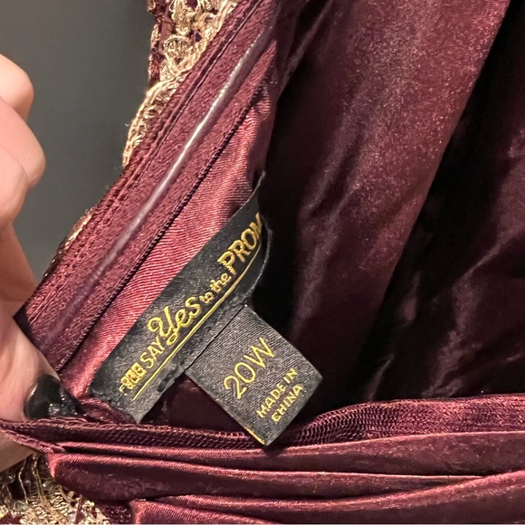 Maroon & Gold Prom Dress - Picture 5 of 6